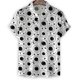 thumbnail image 3 of Camisa hawaiana con rayas geométricas para hombre, estampado 3D de lunares, manga corta, camisas de verano con solapa, blusa con botones de gran tamaño y estilo urbano, 3 of 5