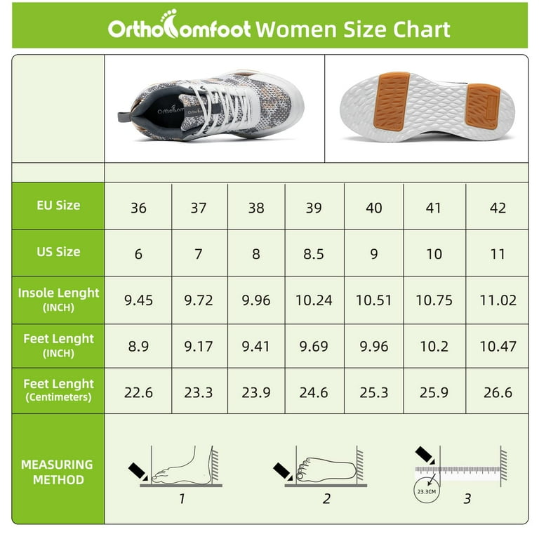 OrthoComfoot Women's Walking Shoes with Arch Support, Comfortable