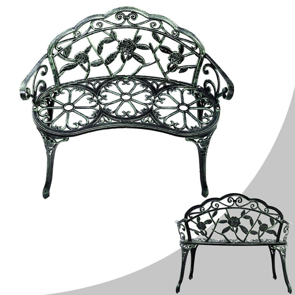 Aimee Lii Outdoor Cast Aluminum Patio Bench, Outdoor Patio Furniture, Antique Rose Aimee Lii Outdoor Cast Aluminum Patio Bench, Outdoor Patio Furniture, Antique Rose