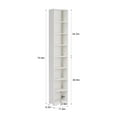 thumbnail image 2 of VECELO 71" Tall Narrow Bookcase, Small Storage Cabinet with Adjustable Shelves, Corner Bookshelf, 8-Tier Cube Display Rack for Home Office, White, 2 of 12