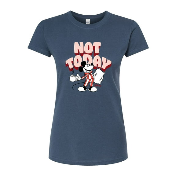 Disney - Mickey & Friends - Staying in for the Day - Not Today - Juniors Fitted Graphic T-Shirt