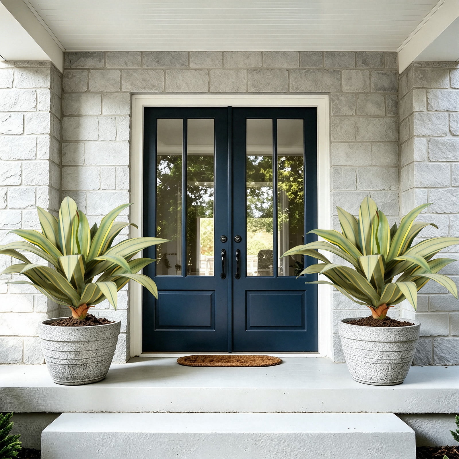 16in Faux Agave Plant, UV Protected Green Artificial Agave, Unpotted Mini Fake Succulent for Indoor Outdoor Decoration