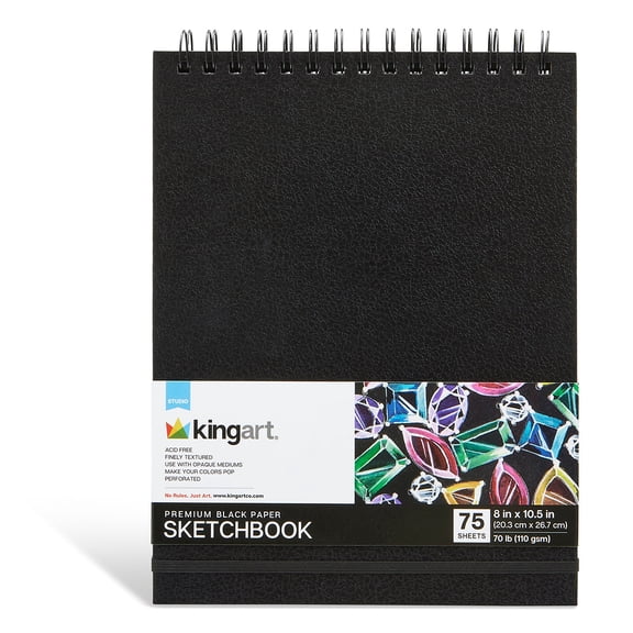 Black Paper Sketchbook 8" x 10.5" - 75 Sheets
