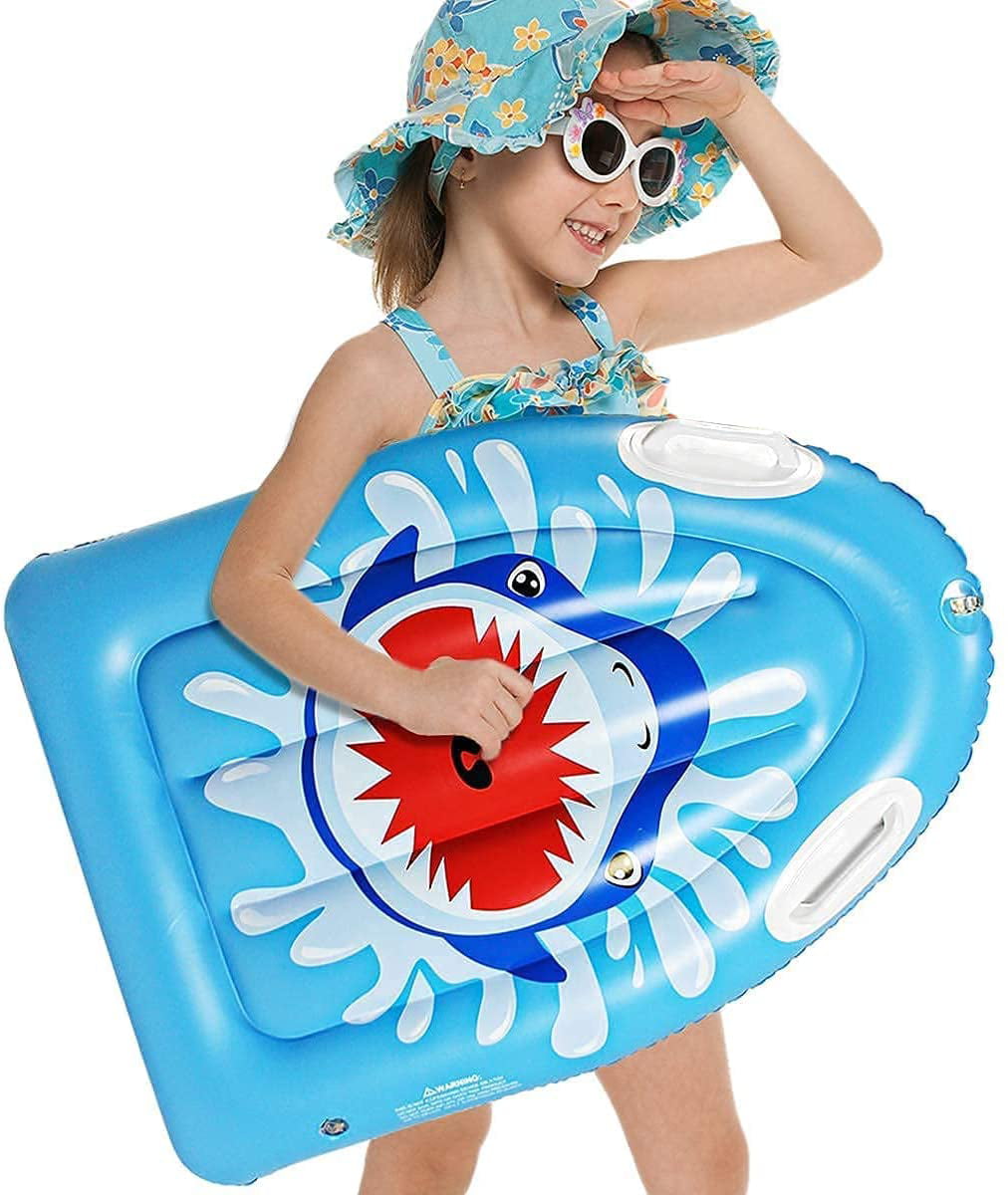 Inflatable Surfboard Inflatable Floating Rafts Portable Safe Swim Paddle with Handle for Kids Water Sports Equipment Lake Blue 1 Pc 