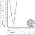 thumbnail image 3 of Gem Stone King Made in Italy 925 Sterling Silver Heart Pendant Necklace for Women with Dangling Initial E Letter Charm with Moissanite, 3 of 4