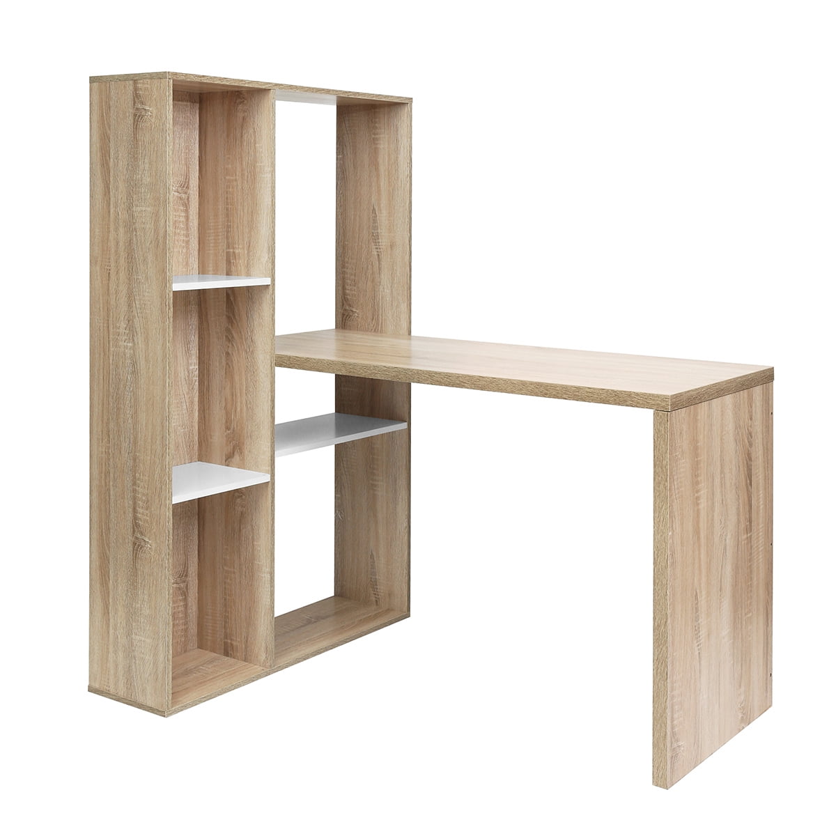 Private Jungle 2 in 1 Computer Desk/ L-shape Desktop with shelves,Oak Color Private Jungle 2 in 1 Computer Desk/ L-shape Desktop with shelves,Oak Color