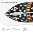 thumbnail image 5 of Velvet Decorative Throw Pillow Covers Set of 2, Soft Square Cushion Cover with Invisible Zipper Bohemian Ethnic Tribal Style Printing, 16"x16", 5 of 7