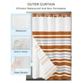 thumbnail image 2 of No Hook Cloth Fabric Shower Curtain with Snap in Liner, Orange Stripes Waterproof Shower Curtains Set with See Through Top Window, Modern Minimalist Horizontal Ombre Lines Bath Curtains 72"x84", 2 of 6