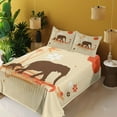 thumbnail image 3 of Ambesonne Animal Fitted & Top Sheet Set with Shams, Savannah Tropical Lands Art, Orange Brown and Cream, 3 of 5