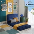 thumbnail image 4 of Room Revival Ultra Soft Suede 3 Position Convertible Flip Lounge Chair, Blue, 4 of 6