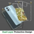 thumbnail image 2 of Rosebono Compatible With Motorola Moto G54 5G Case, 3in1 Hybird Colorful Gradient Quicksand Glitter Liquid Floating with Frame Bumper Protective Armor Case (Gold), 2 of 4