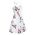 thumbnail image 4 of VISgogo Vestido sin mangas de verano para mujer, estampado de flores/leopardo para adultos, cuello en V, correa de espagueti cruzada, una pieza con bolsillos VISgogo  moda, 4 of 5