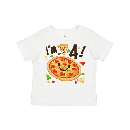 

Inktastic Im Four! Pizza Birthday Party Gift Toddler Boy or Toddler Girl T-Shirt