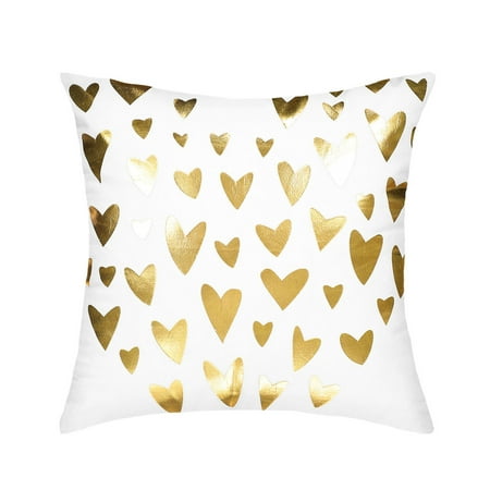Square Cushion Cover Bronzing Gold Printing Sofa Waist Decoration Throw Pillow Case 18