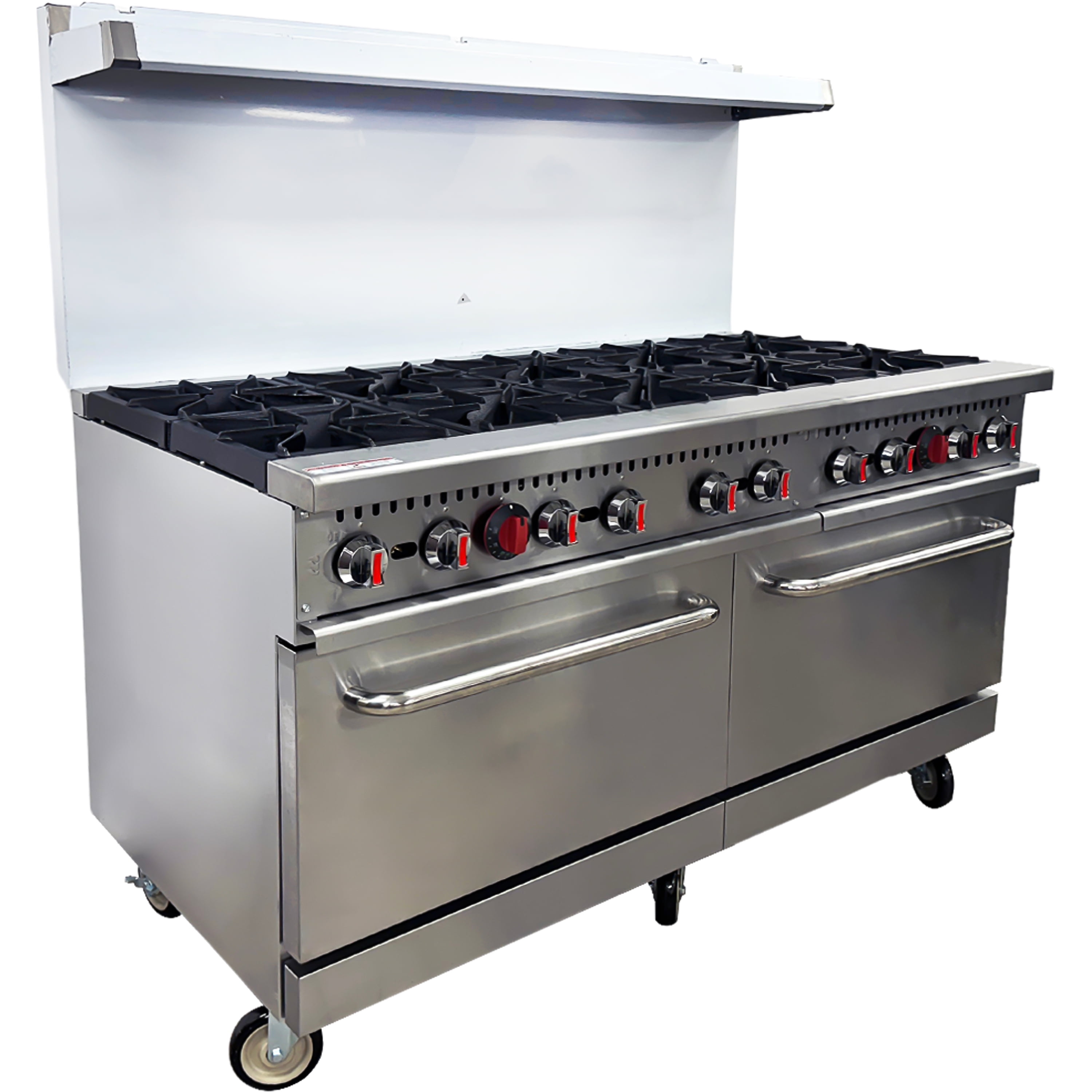 NSF 60 in. 10 Burner Gas Range with Double Ovens, Commercial  Gas Range, Heavy-duty Steel Frame