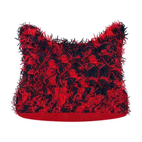 Jamicy Hats for Women Clearance Christmas Present Cute Cat Ear Beanie Y2k Fuzzy Distressed Hat Grunge Winter Clothes