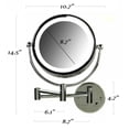 thumbnail image 6 of OVENTE 8.5'' Hardwired Lighted Wall Mount Makeup Mirror, 1X & 7X Magnifier, Polished Chrome MPWD3185CH1X7X, 6 of 8