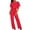 Red, variant on Kureaily Women Short Sleeve Playsuit Clubwear Straight Leg Jumpsuit With Belt BK/L Women's Wide Leg Jumpsuit