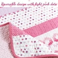 thumbnail image 3 of Cozy Line Home Fashions Butterfly Knit Print Pink Purple Cotton Quilt Bedding Set with Décor Throw Pillows, 6 Piece Queen, 3 of 9
