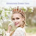 thumbnail image 2 of Tiara de corona de reina de cristal de imitación para mujer, tiaras de diamantes de imitación de princesa, accesorios para el cabello de Cosplay de fiesta de cumpleaños de boda de novia, tono dorado rojo Unique Bargains diademas de moda, 2 of 7