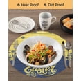 thumbnail image 3 of 13 Inch Round Placemats Set of 4, Happy Easter Rabbits Non Slip Heat Insulation PP Table Mats, Spring Daisy Navy Silhouette Yellow Washable Place Mats for Kitchen Dining Party Table Decor, 3 of 7