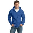 thumbnail image 3 of Port & Company Men's Big and Tall Full-Zip Hooded Sweatshirt Royal, 3 of 4