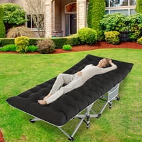 600 Lbs Heavy-Duty Portable Folding Camping Bed | 6-Position Adjustable with Mattress & Pillows | Breathable Fabric & Thick Steel Frame | Lightweight Sturdy for Camping, Hiking & Travel | Ideal for