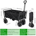 thumbnail image 2 of CREATIVE HOBBIES Collapsible Folding Outdoor Camping Wagon, Park Utility Wagon Picnic Camping Cart with 8" AllWheels, Iron Folding Table top 4 Plate mats, 2 of 8