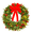 C-1, variant on Bowknot Christmas Wreath PVC Decorated Christmas Wreaths For Front Door, 12" Christmas Party Decor, With Bowknot, Bells, Pine Cones, Stars Gifts