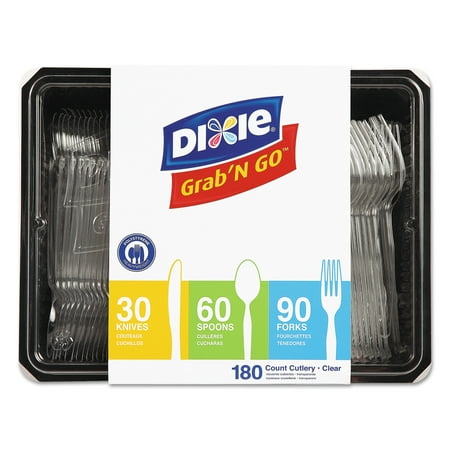- Georgia Pacific Professional Dixie Heavyweight Polystyrene Cutlery, Clear, Knives/Spoons/Forks, 180/Pack, 10Pk/Ctn -DXECH0369DX7