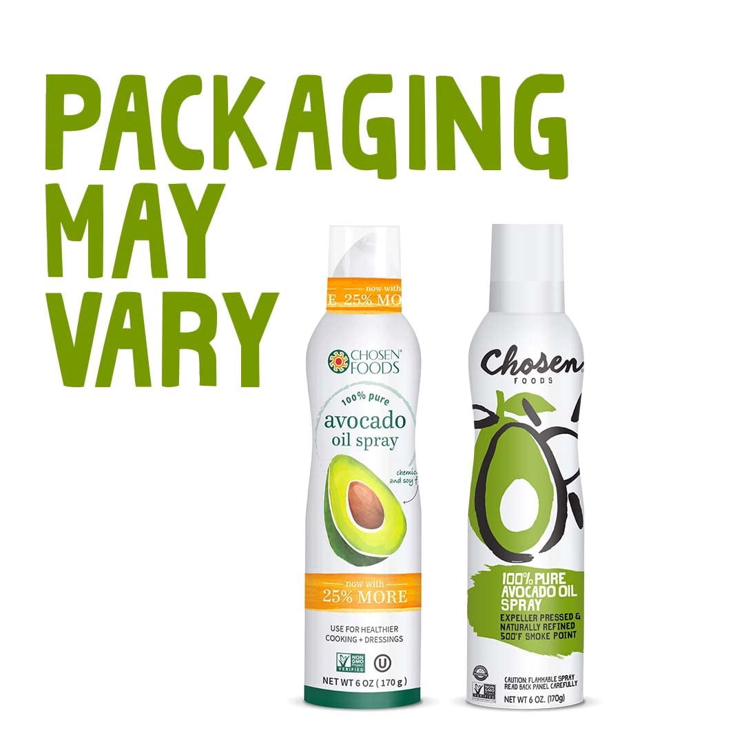 Chosen Foods 100% Pure Avocado Oil Spray, Keto and Paleo Diet Friendly, Kosher Cooking Spray for Baking, High-Heat Cooking and Frying (6 oz, 6 Pack)