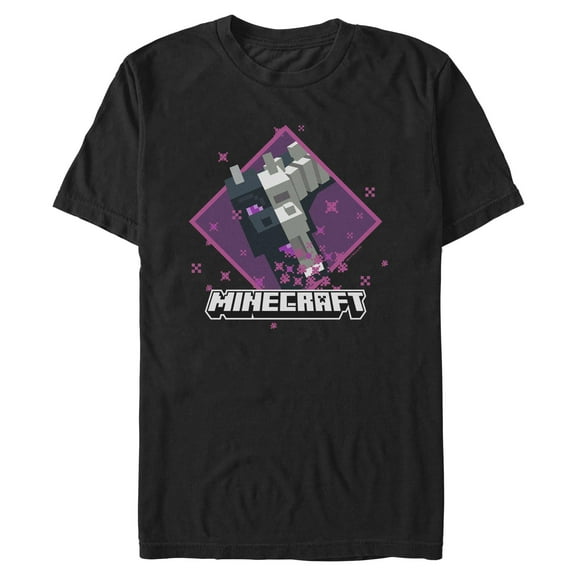 Mens Minecraft Ender Dragon Skeleton Purple Badge T Shirt