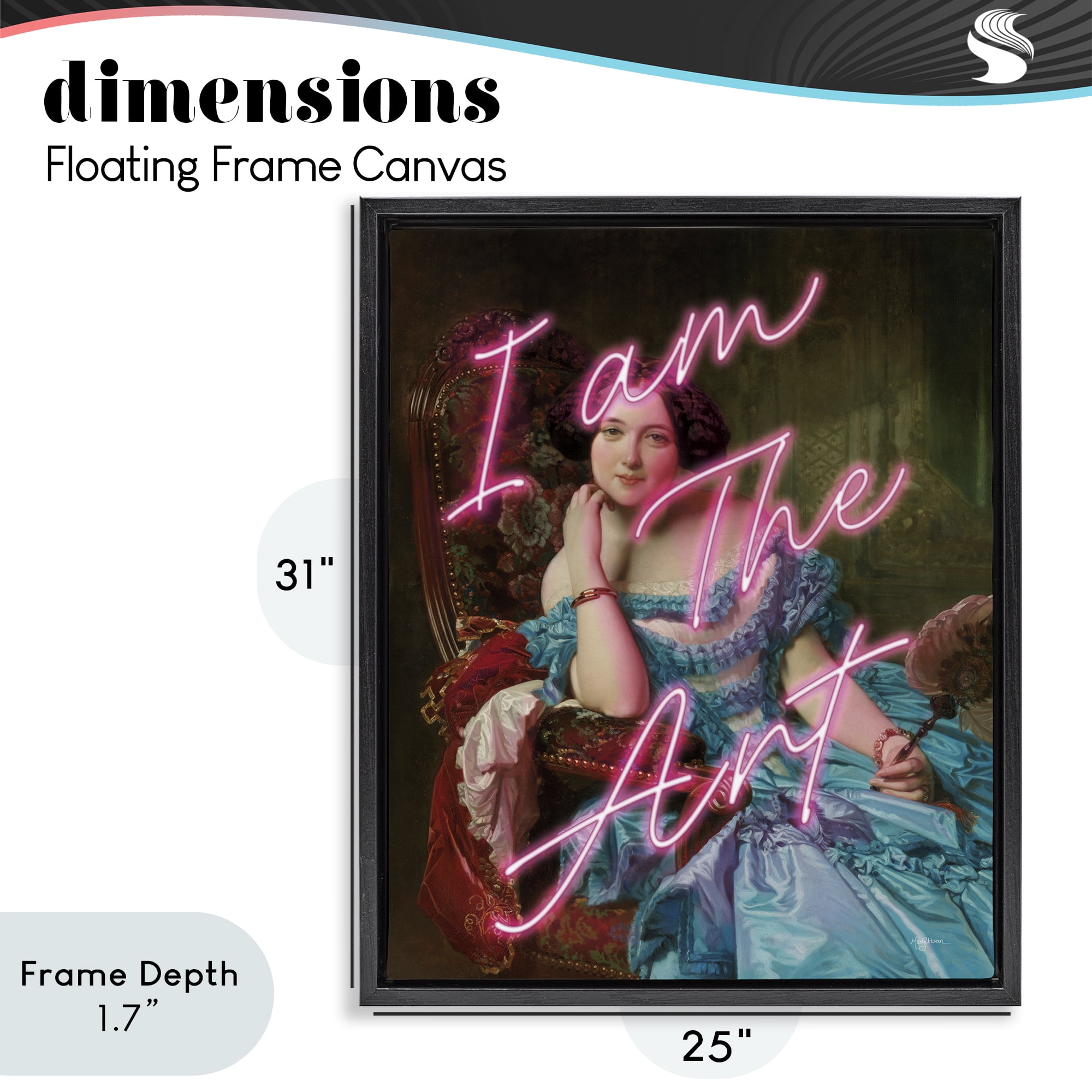 Stupell Industries I Am The Art Portrait Black Framed Floater Canvas Wall Art, design by Mary Urban