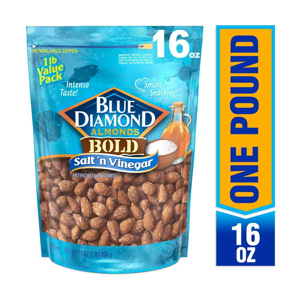 Blue Diamond Almonds, Bold Salt N Vinegar, 16 Ounce (Pack Of 1)