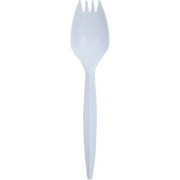 GENUINE JOE SOLUTIONS Genuine Joe Medium-Weight Plastic Spork 1000/Carton - 1 x Spork - Disposable - White