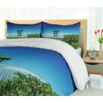 thumbnail image 5 of Ambesonne Beach Duvet Cover Set, Tropical Seacoast Greenery, 2-Calking, Blue Fern Green, 5 of 7