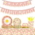 thumbnail image 1 of Daisy Party Tableware Set,Daisy Party Supplies Serves 16 Guests Including Paper Plates Napkins Tablecovers Cups Straws Cutlery, 1 of 6