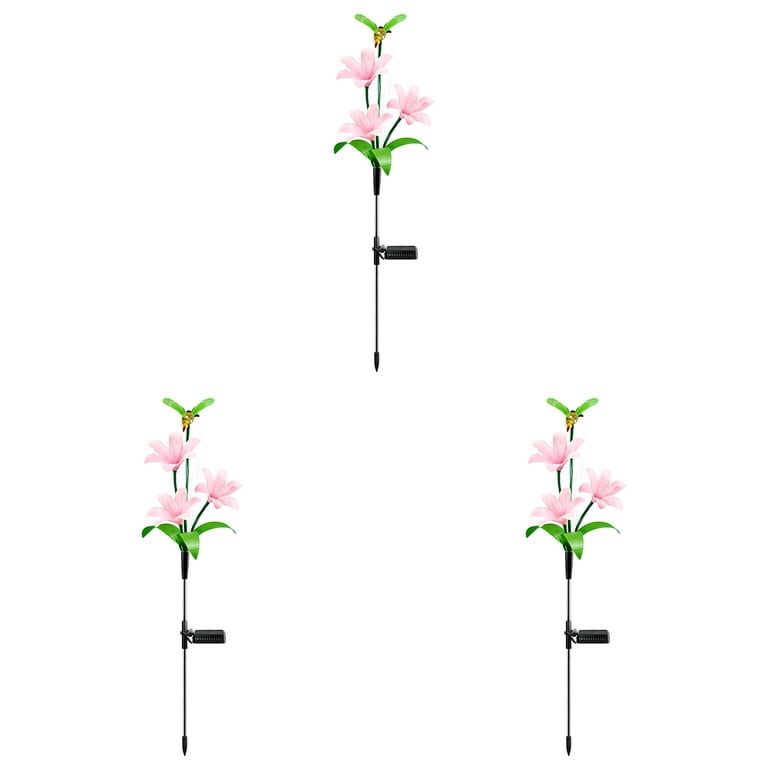 Solarlampen Garten Lilien – Solar Lilien Blumen Wasserdicht, LED Solar Powered Lily Flower Landscape Light for Terrasse Weg Lawn Patio Passage Yard Decoration