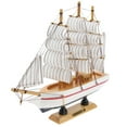 thumbnail image 4 of Wooden Sailboat Model Wood Ship Model Decoration Theme Gift, 4 of 9