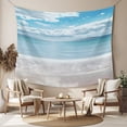 thumbnail image 2 of Ocean Beach Tapestry for Bedroom Wall Hanging Tapestry, Natural Blue Sea Waves Sky Cloudy Scenery Ceiling Backdrop Tapestries Poster Blanket Wall Decor for Teens Room Living Room Dorm 39" x 59", 2 of 8