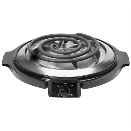 

Elite Cuisine ESB-300X Single Countertop Portable Small Buffet Burner Electric Hot Coiled Heating Plate Temperature Control Dorms RV Camping Black
