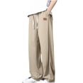thumbnail image 5 of Sakmal Open Bottom Sweatpants Men's and Big Men's Elastic Waist Wide Leg Pants Gym Casual Khaki Mens Sweatpants XXL, 5 of 5