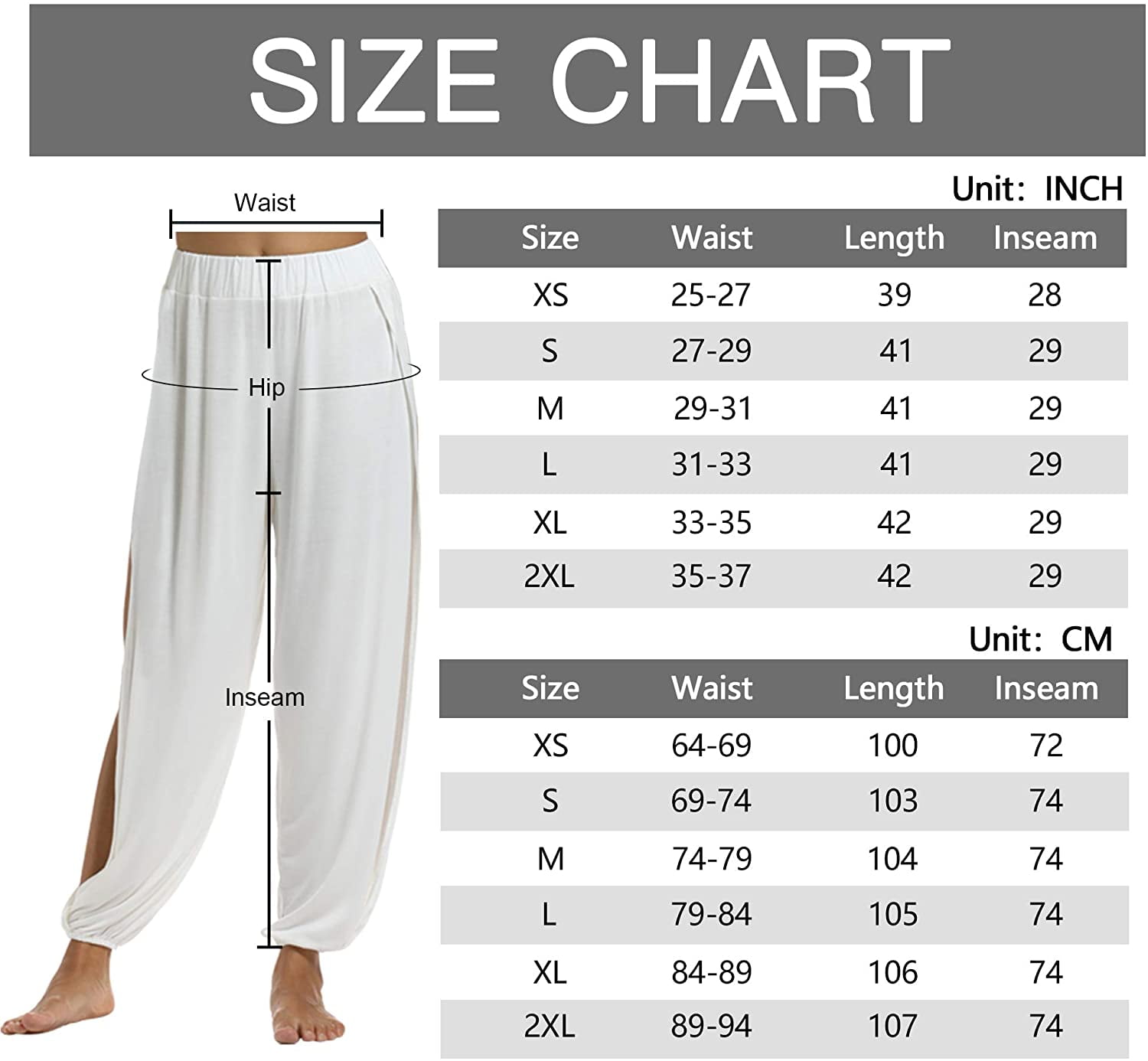 Women's Yoga Harem Pants Side Slit 