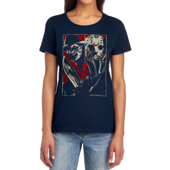 Freddy Vs Jason Vs Women's T Shirt, Navy, Small