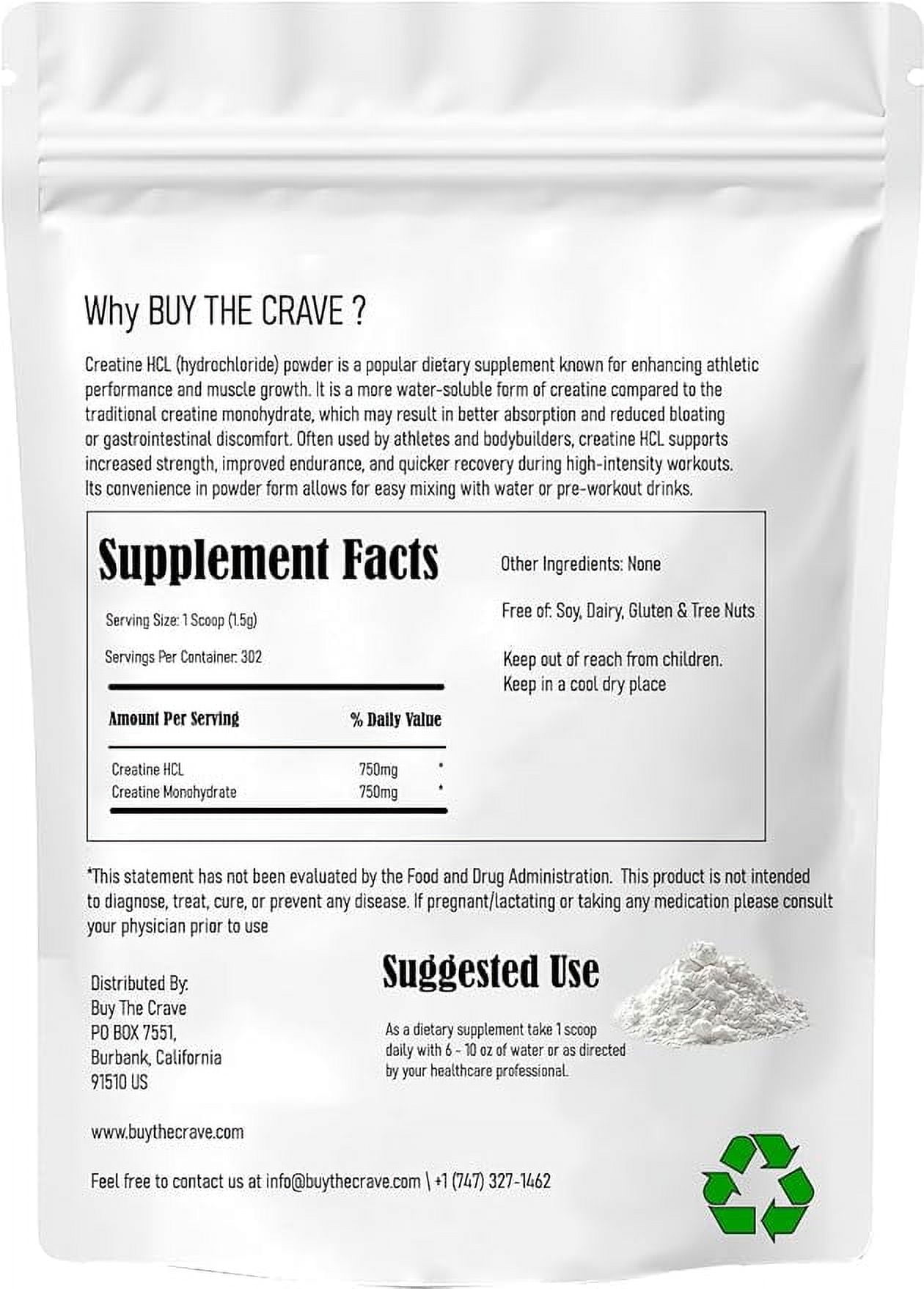 Buy The Crave: Creatine HCL and Creatine Monohydrate Amino Acid Supplements, 16 Oz