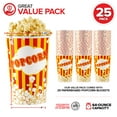 thumbnail image 2 of 64 Oz Popcorn Buckets, Disposable Popcorn Containers (25 Count), Large Cups, Cardboard Bucket for Family Movie Night, Popcorn Tub, Vintage Bowls for Concession Stand, Carnival Supplies, 2 of 7