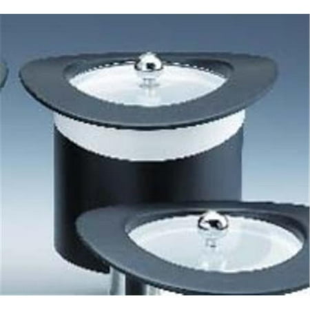 Kraftware 63375 Top Hats Black with White 3 Quart Ice Bucket with Band and Lucite Cover