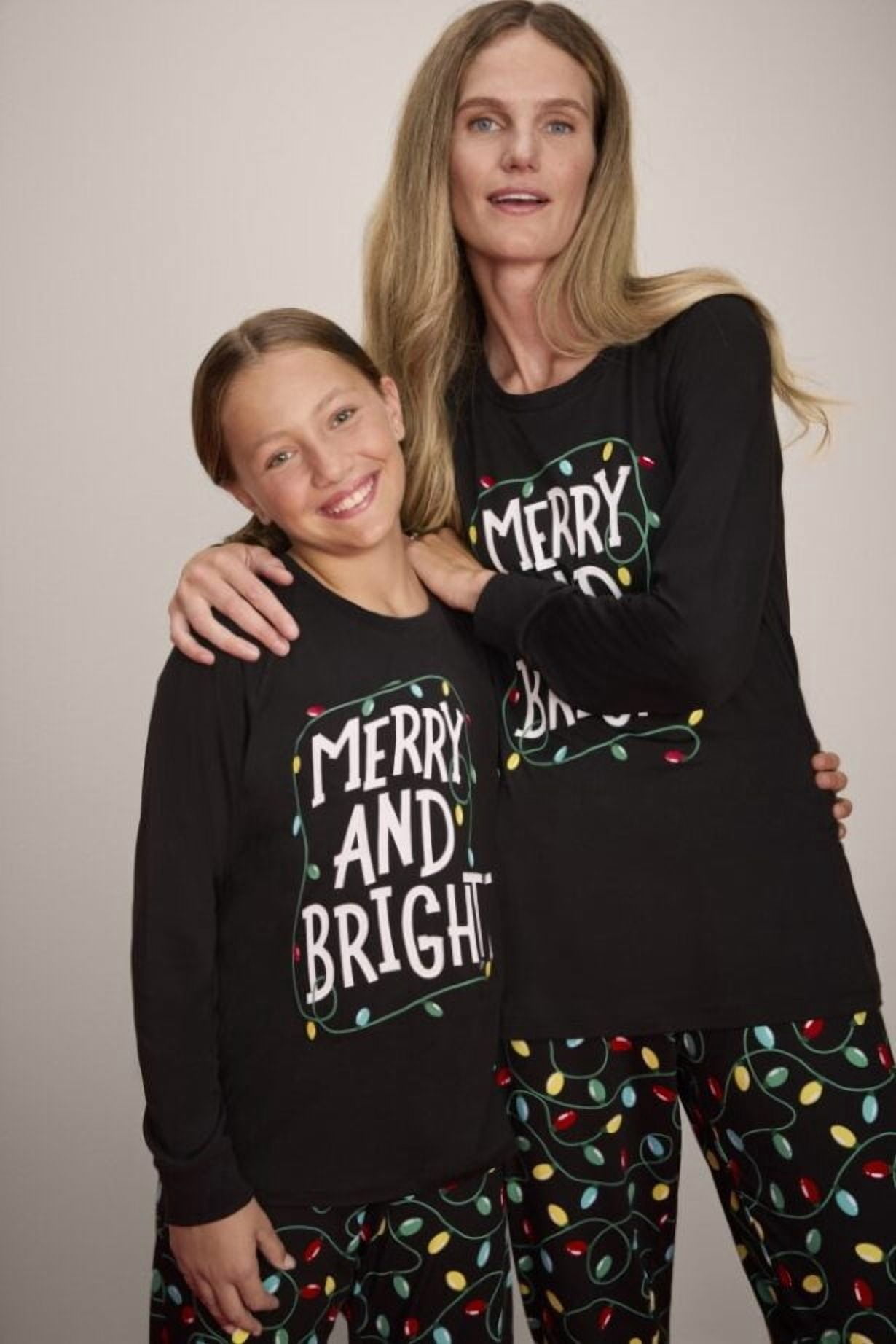 Holiday Time Unisex Kids Matching Family Pajama Set, 2-Piece, Sizes 6 to 12