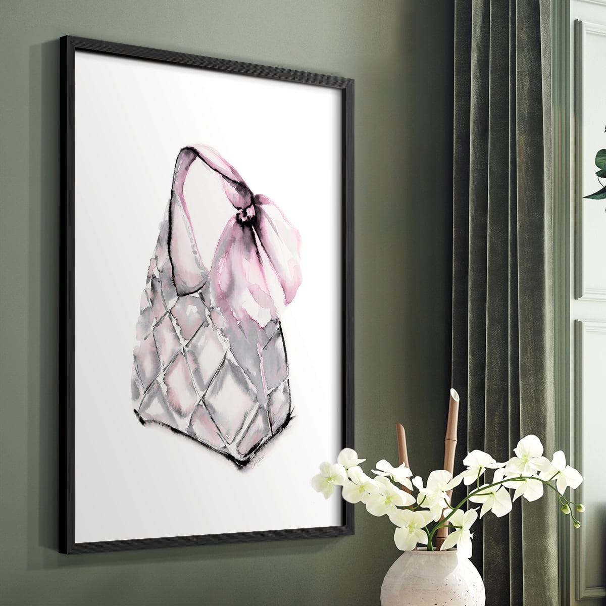Quilted Hobo in Black Solid Wood 8 x 10 Framed Print