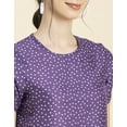 thumbnail image 5 of Moomaya Womens Printed Round Neck Top, Short Petal Sleeves Summer Top, 5 of 9